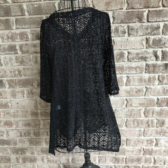 Paula Deen Swimsuit Cover Up Black Oversized XS - Picture 4 of 14